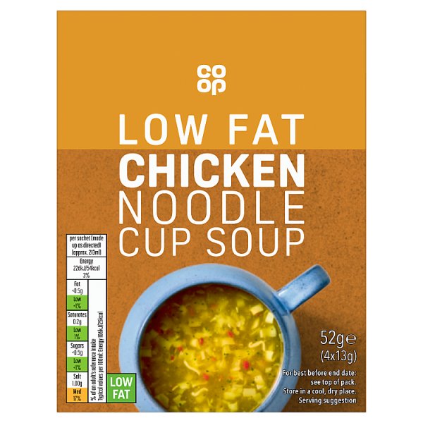 Co Op Chicken Noodle Low Fat Soup 4pk (4 x 13g) pack shot