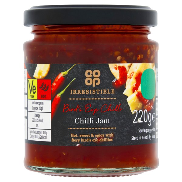 Co Op Irresistible Chilli Jam 220g pack shot