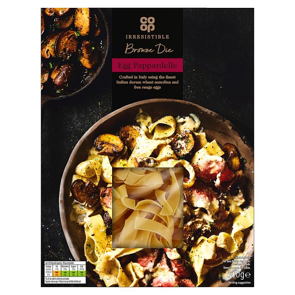 Co Op Irresistible Egg Pappardelle 500g pack shot