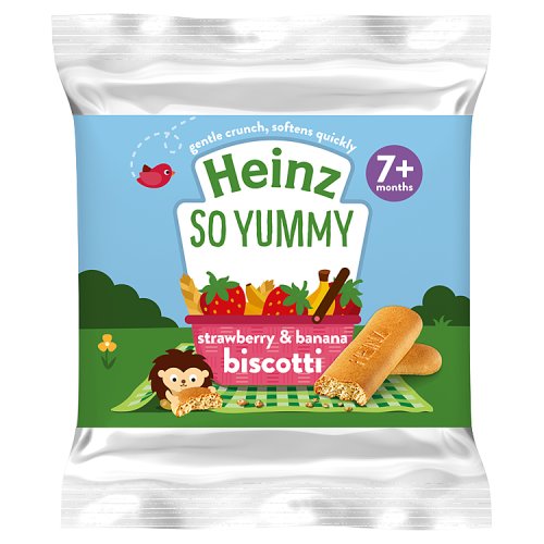 Heinz Biscotti Reduced Sugar Strawberry & Banana 60g pack shot