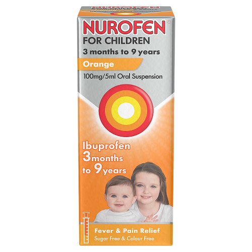 Nurofen Children Fever & Pain Orange 100ml pack shot