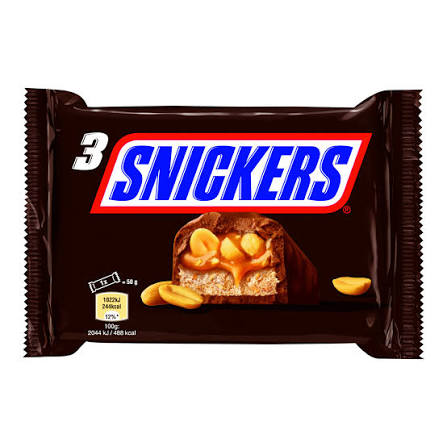 Mars Snickers 3s 150g pack shot