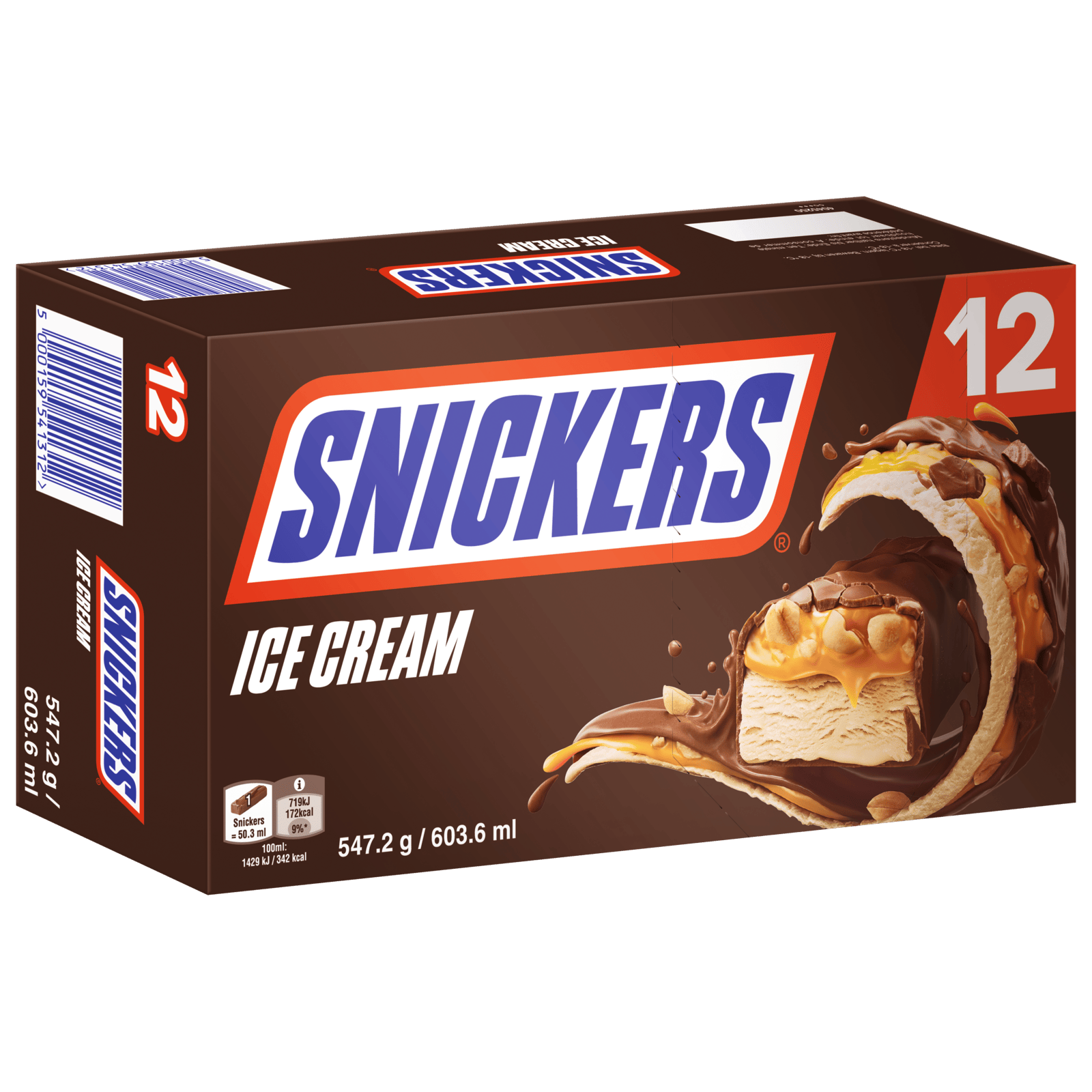Mars Snickers Ice Cream Multipack Ice Cream Bars 603.6ml pack shot