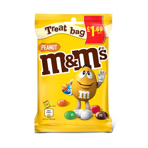 M&ms Peanut Treat Bag 82g PMP pack shot