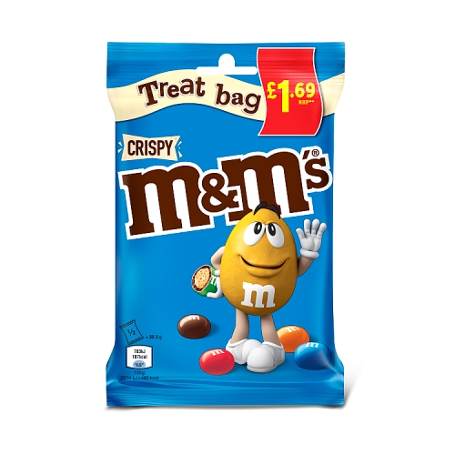 M&ms Crispy Treat Bag 77g PMP pack shot