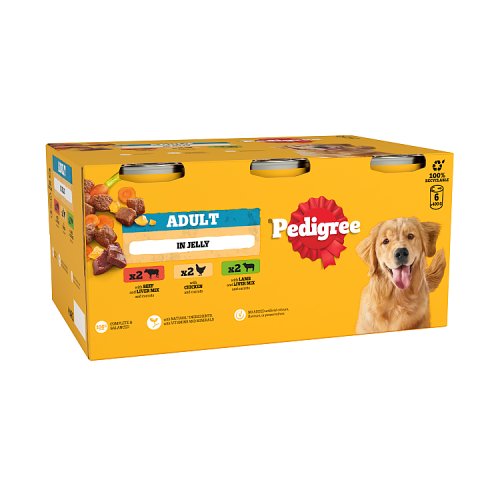 Pedigree Meaty Meals Dog Food Can Multipack 6pk (6 x 400g) pack shot