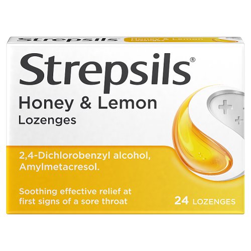 Strepsils Honey & Lemon 24s pack shot