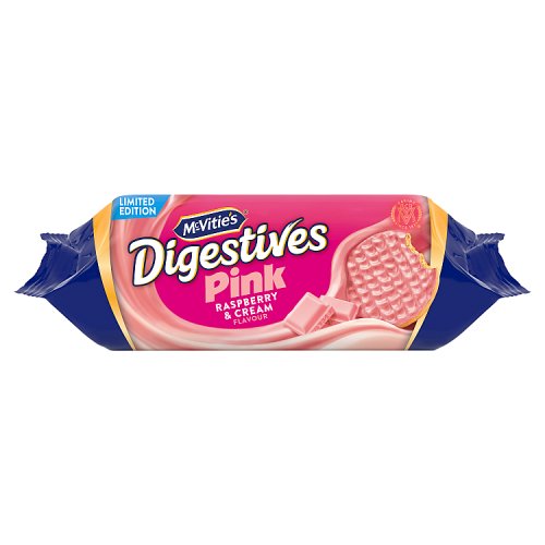 McVities Pink Raspberry & Cream Digestive Biscuits 232g Ltd pack shot
