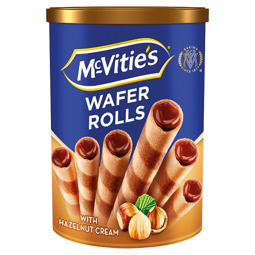 McVities Wafer Rolls With Hazelnut Cream 170g pack shot