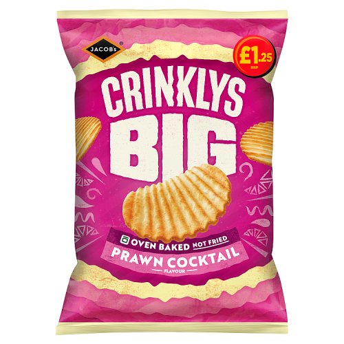 Jacobs Big Crinklys Prawn Cocktail PM £1.25 90g pack shot