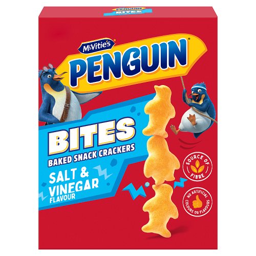 McVities Penguin Bites Salt & Vinegar 125g pack shot