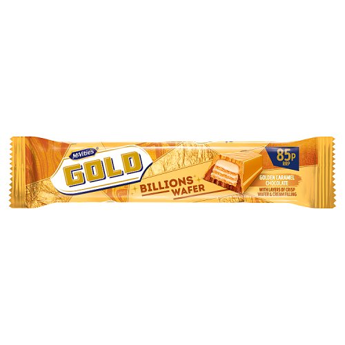 McVities Gold Billions Wafer Bar PM 85P 39.5G pack shot