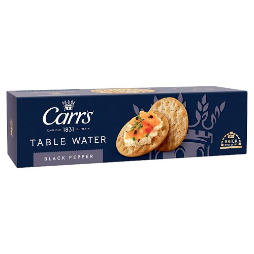 Carrs Table Water Cracked Black Pepper Crackers 125g pack shot