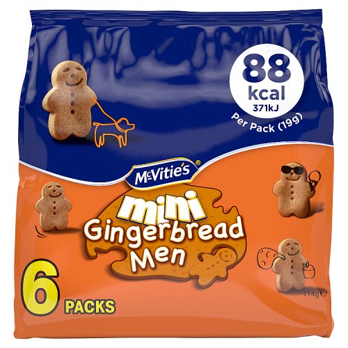 McVities Mini Gingerbread Men 6pk (6 x 19g) pack shot