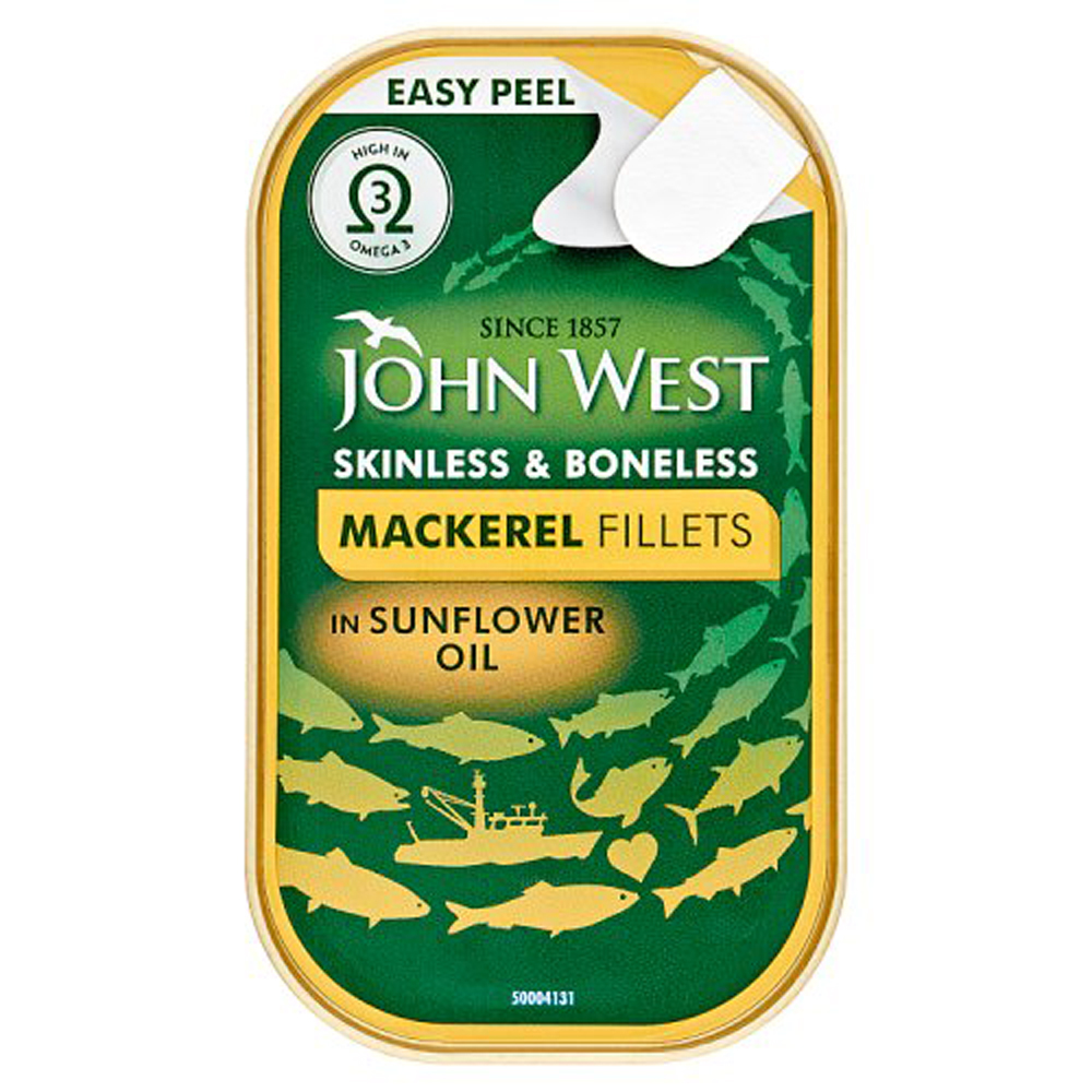 John West Mackerel Sunflower Oil 115g pack shot