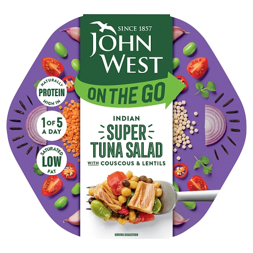 John West On The Go Indian Spiced Super Tuna Salad 220g pack shot