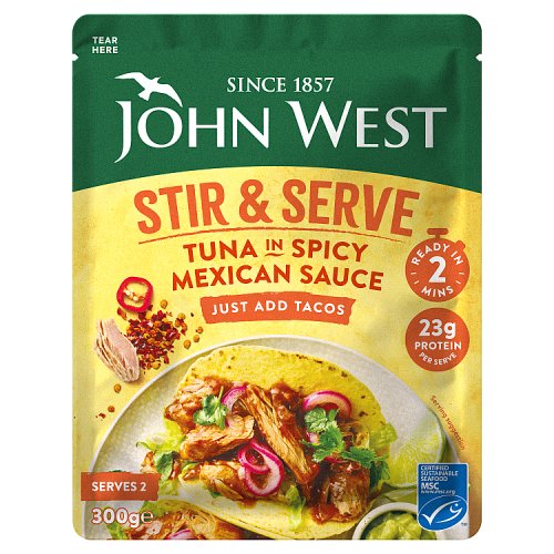 John West Tuna Stir & Serve Mexican 300g pack shot