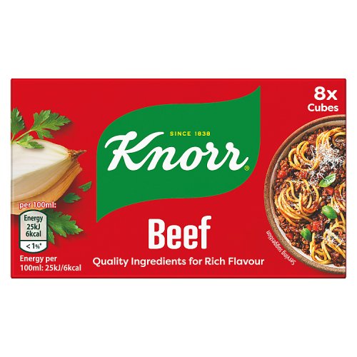 Knorr Stock Cubes 8S Beef 12x80g pack shot