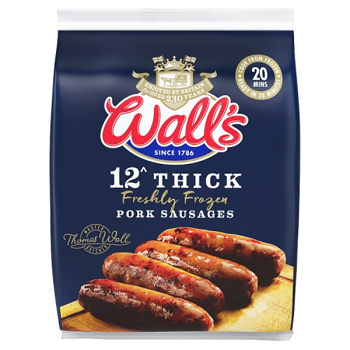 Walls 12 In Pork Sausages 500g pack shot