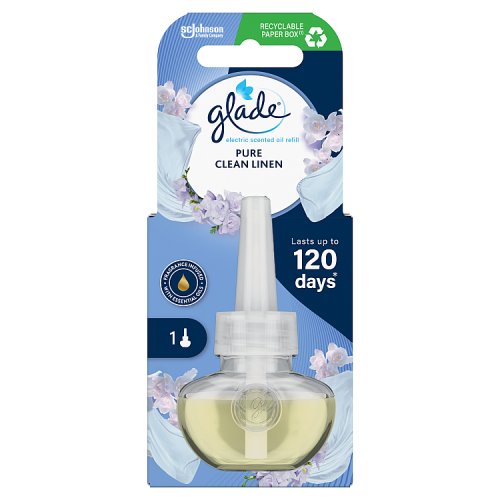 Glade Plug In Refill Clean Linen 20ml pack shot