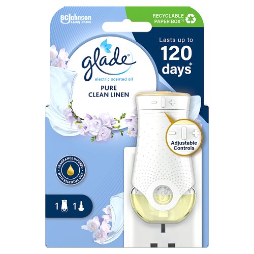 Glade Plug In Holder Clean Linen 20ml pack shot