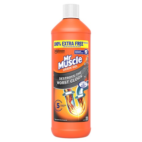 Mr Muscle Kitchen & Drain Gel plus 100 Extra 1000ml CC pack shot