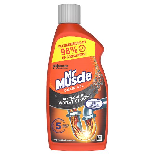 Mr Muscle Kitchen Bathroom Drain Gel 500ml pack shot