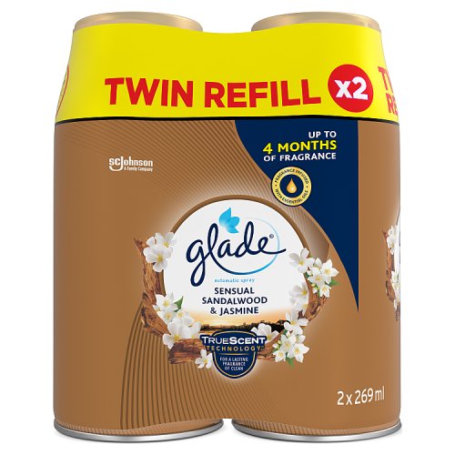 Glade Double Autospray Refill 2x269ml Sandalwood and Jasmin pack shot