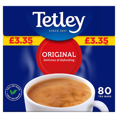 Tetley Original Teabags PM £3.35 80s 250g pack shot