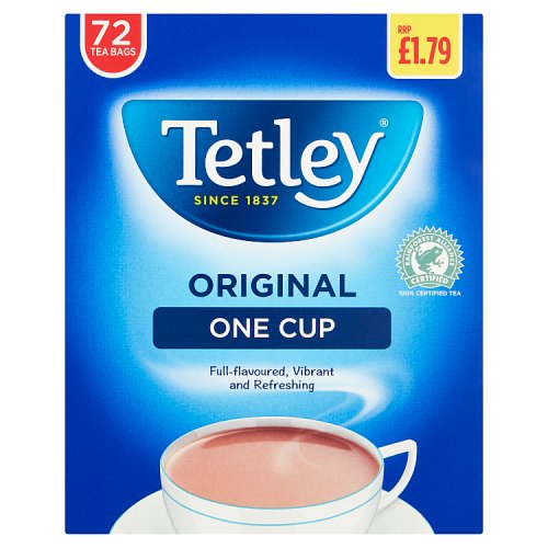 Tetley One Cup Tea Bags 72's PMP £1.79 pack shot