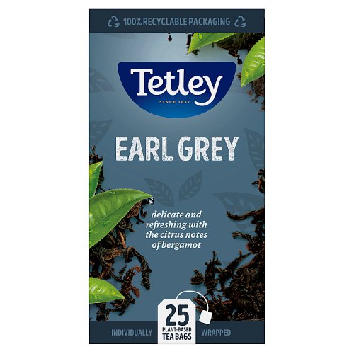 Tetley Tea Bags Envelopes Earl Grey 25's pack shot