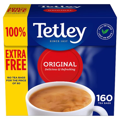 Tetley Tea Bags Original (80+80 - 100% Extra Free) 160's pack shot