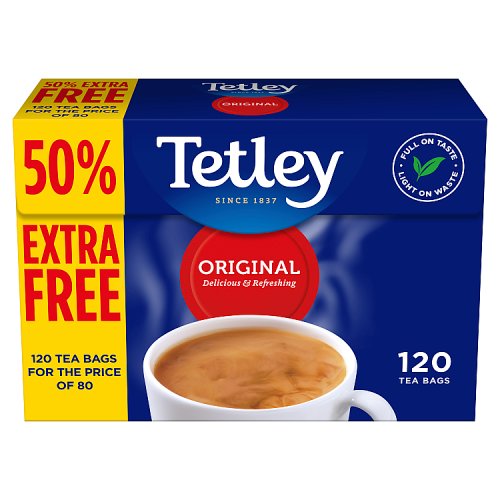 Tetley Tea Bags Original 120's (50% Extra Free) pack shot