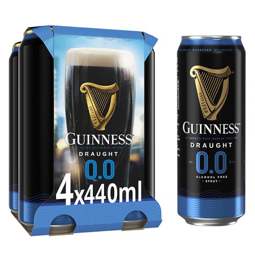 Guinness Draught - 0% 4pk (4 x 440ml) pack shot
