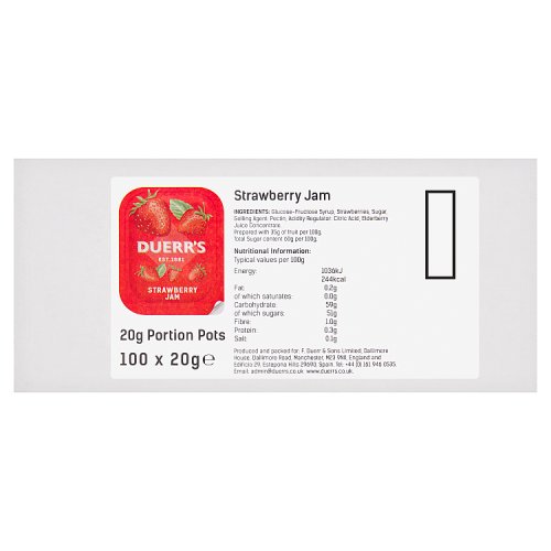 Duerrs Strawberry Portion Pots 20g pack shot