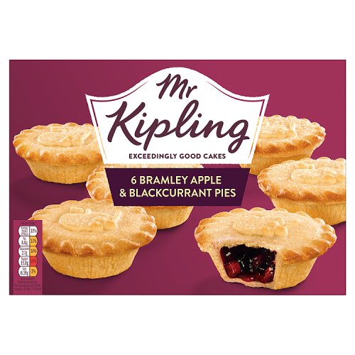 MR KIPLING APPLE & BLACKCURRANT PIES 6PK pack shot