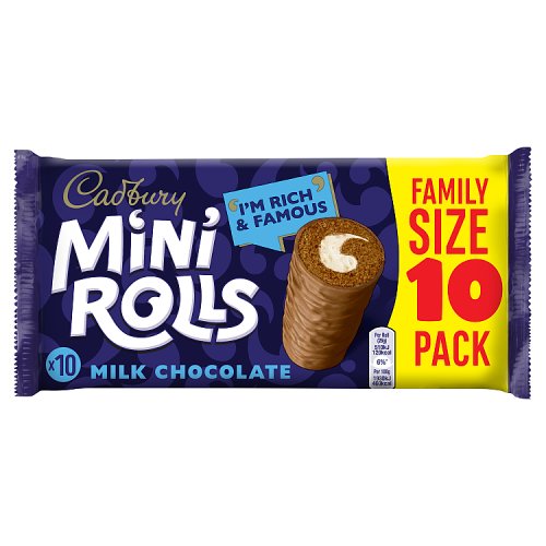 CADBURY CHOCOLATE MINI ROLLS 10PK pack shot