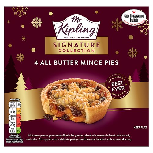 MR KIPLING SIGNATURE ALL BUTTER MINCE PIES 4PK pack shot
