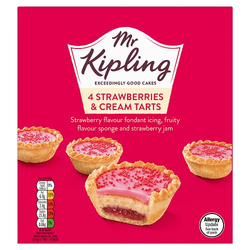 MR KIPLING STRAWBERRIES & CREAM TARTS 4PK pack shot