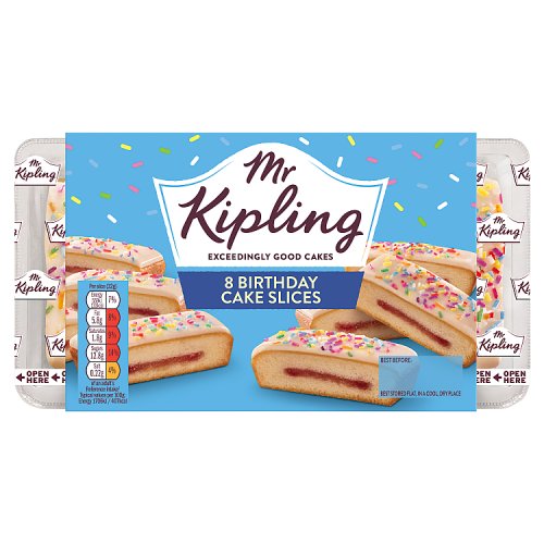 MR KIPLING BIRTHDAY CAKE SLICES 8PK pack shot