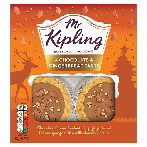 MR KIPLING GINGERBREAD & MILK CHOCOLATE TART 4PK pack shot