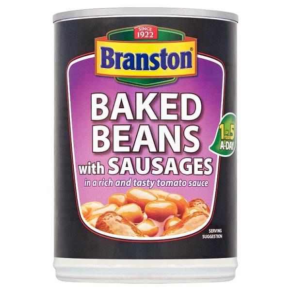 Branston Baked Beans & Sausages 405g pack shot