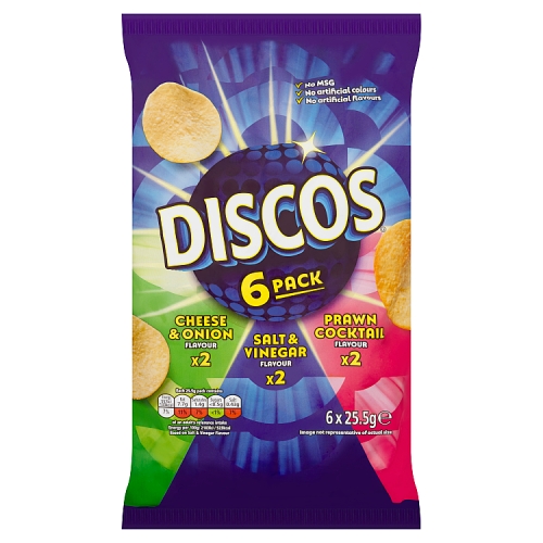 Discos Assorted Crisps 6pk (6 x 25.5g) pack shot