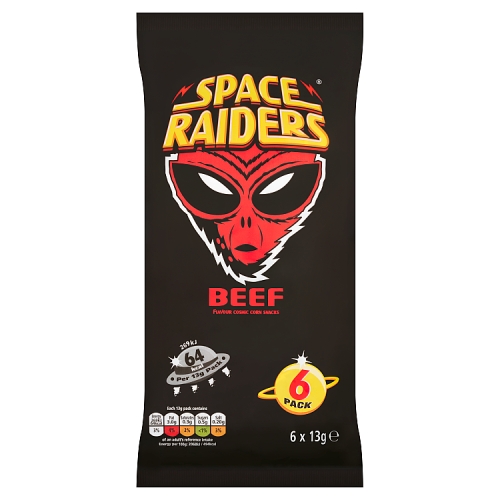 Space Raiders Beef 6pk (6 x 13g) pack shot