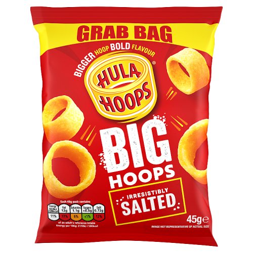 Hula Hoops Big Hoops Grab Bag Salted 45g pack shot