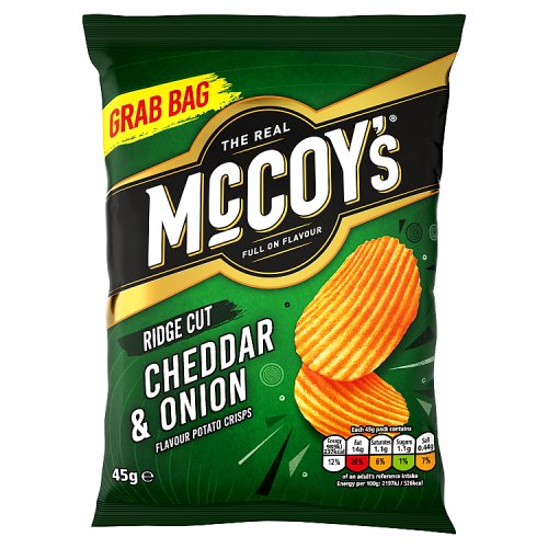 McCoys Cheddar & Onion 36x45g pack shot