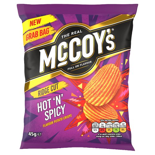 McCoys Hot 'n' Spicy 36x45g pack shot