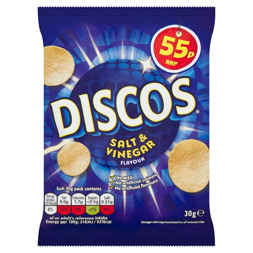 Discos Salt & Vinegar PM 55p 30g pack shot