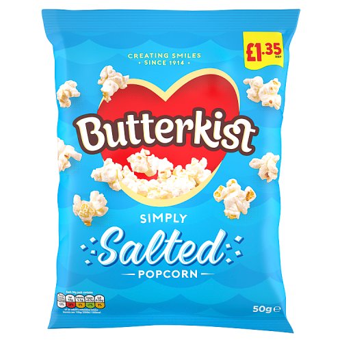 Butterkist Simply Salted Popcorn PM £1.35 50g pack shot
