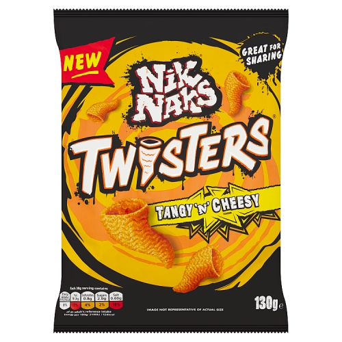 Nik Naks Twisters Tangy N Cheesy 130g pack shot